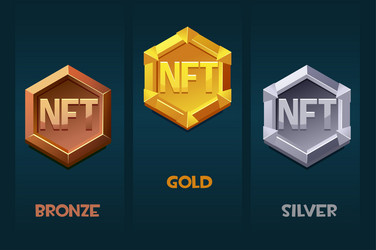 nft award badge for game resources in different vector image