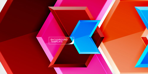 abstract hexagon shapes vibrant colors dynamic vector image