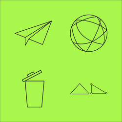 basic content simple linear outline icon set vector image