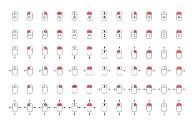 Computer Mouse Icons with Move Signals vector image