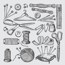 Sewing elements Royalty Free Vector Image - VectorStock
