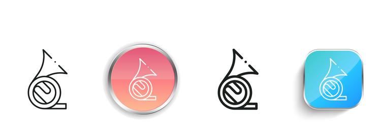 french horn icon thin linear regular and button vector image