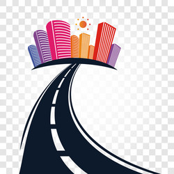 isolated abstract empty highway with dividing vector image