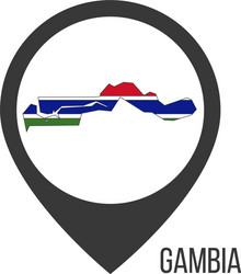 map pointers with contry gambia flag stock vector image