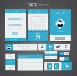 Modern UI Elements - Flat Icons & Buttons vector image