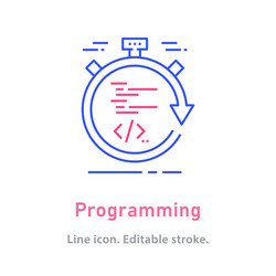 Programming line icon on white background vector