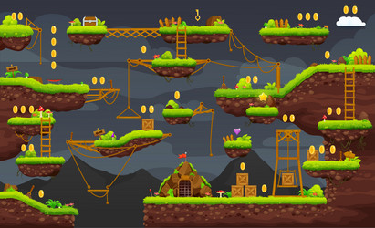 Retro Arcade Game Level Map vector image