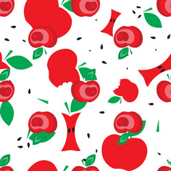 seamless apple background pattern vector image