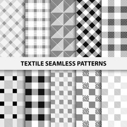 set of textile seamless patterns vector