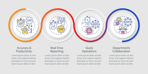 2d erp layout with linear icons vector