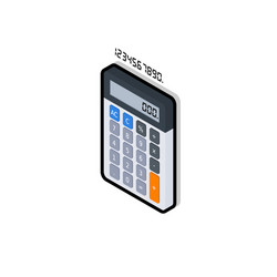 calculator and digital number left view black vector image