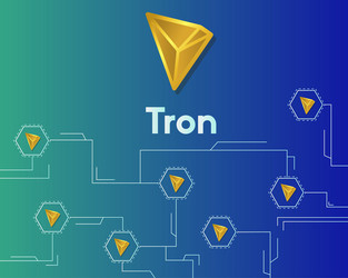 cryptocurrency tron blockchain circuit networking vector image