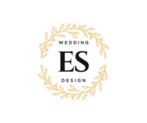 Es initials letter wedding monogram logos Vector Image