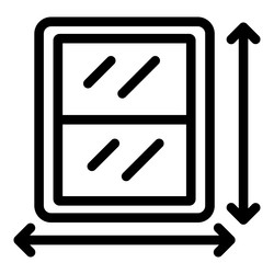 measuring window icon depicting width and height vector image