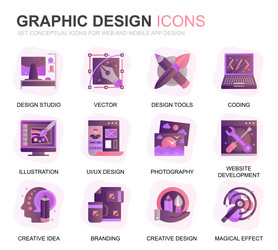 modern set web and graphic design gradient flat vector image