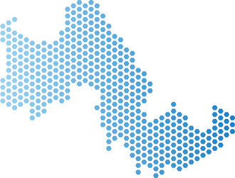 tilos greek island map hex-tile abstraction vector image