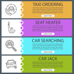 Auto workshop web banner templates set vector