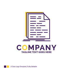 company name logo design for code coding doc vector image
