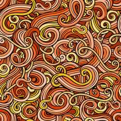 Decorative doodle abstract curly seamless pattern vector