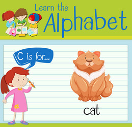 flashcard alphabet c is for cat vector image