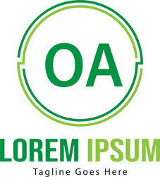 initial oa logo template with modern frame vector image