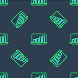 line laptop with graph chart icon isolated vector image