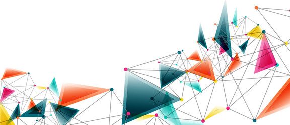 line points connections triangular technology vector image