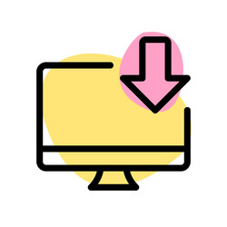 process of transferring or saving files in system vector image