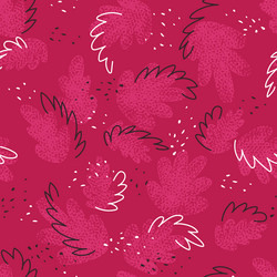 raspberry background with abstract plant motifs vector image