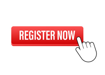 register now with cursor button internet icon vector image