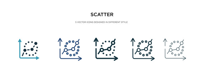 Scatter icon in different style two colored vector