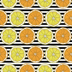 seamless pattern with lemon and orange slices vector image