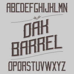 vintage font with sharp elements alcohol drink vector image