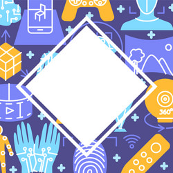 virtual reality concept banner in flat style vector image