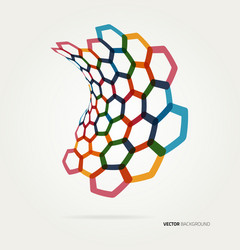 abstract wave hexagons template vector