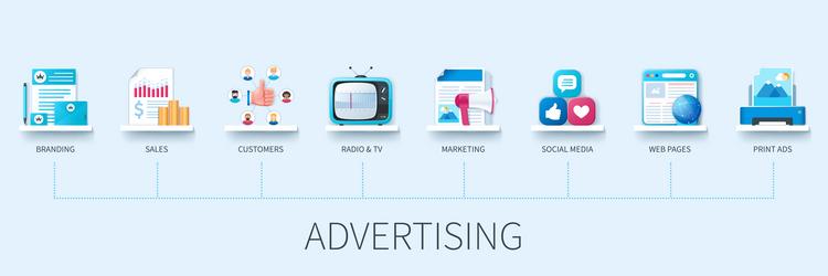 advertising infographic in 3d style vector