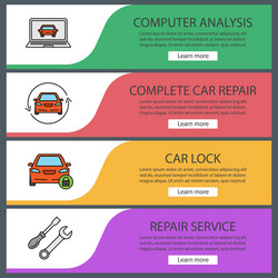 auto workshop web banner templates set vector image