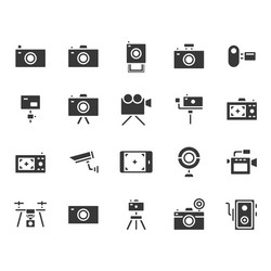 camera related icon set vector