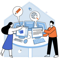 computer lab innovation in technology empowers vector image