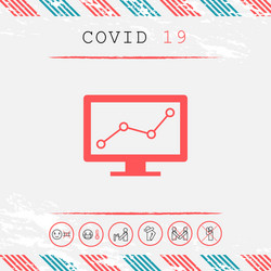 computer monitors with graph graphic elements vector image