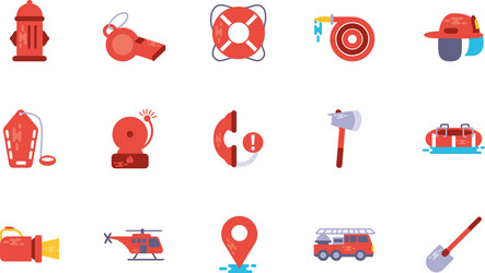 emergency icon set design vector image