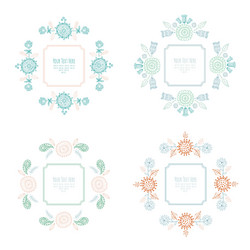 frame for text with flowers vector image