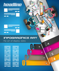 infographic template with flat ui icons for ttem vector