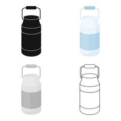 milk cans icon cartoon single bio eco organic vector