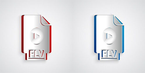paper cut flv file document video format vector image