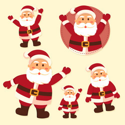 santa claus character set vector