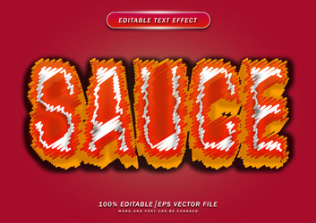 sauce text style editable effect vector image