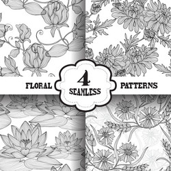 seamless patterns set vector