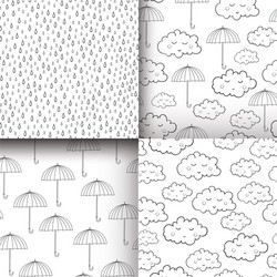 set of seamless patterns with cute sleeping vector image