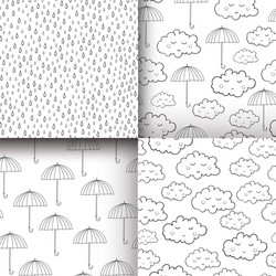 Set of seamless patterns with cute sleeping vector